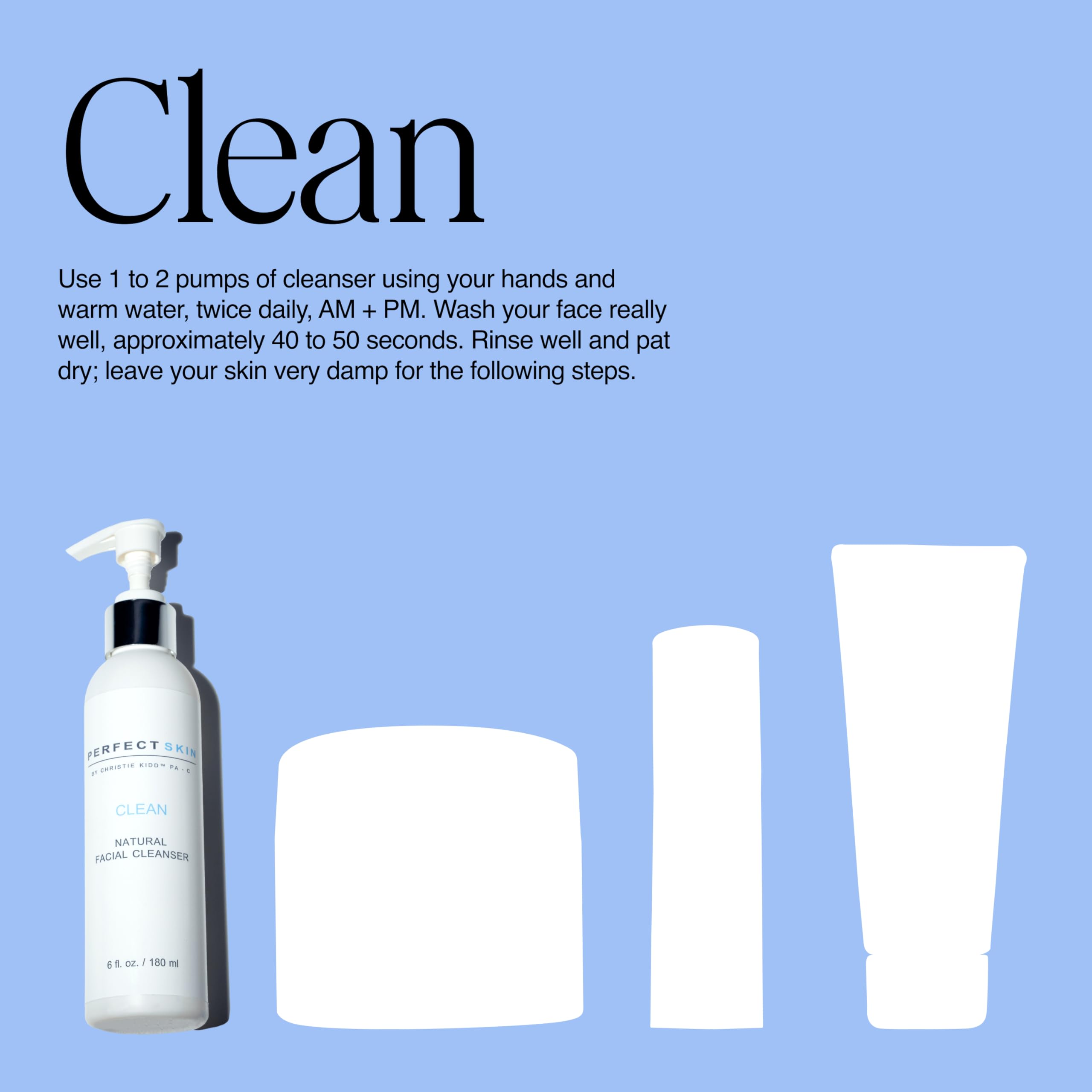 PERFECT SKIN BY CHRISTIE KIDD, PA-C | Fresh + Clean Duo Bundle | Natural Face Cleanser & Exfoliating Pads Set | Clean, Soothe, and Refine Skin
