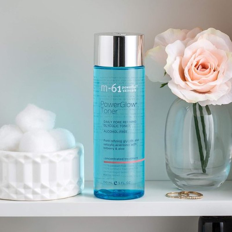 M-61 PowerGlow Toner - Alcohol-Free Pore Refining Formula with Glycolic & Salicylic Acid | 5.0 Fl Oz