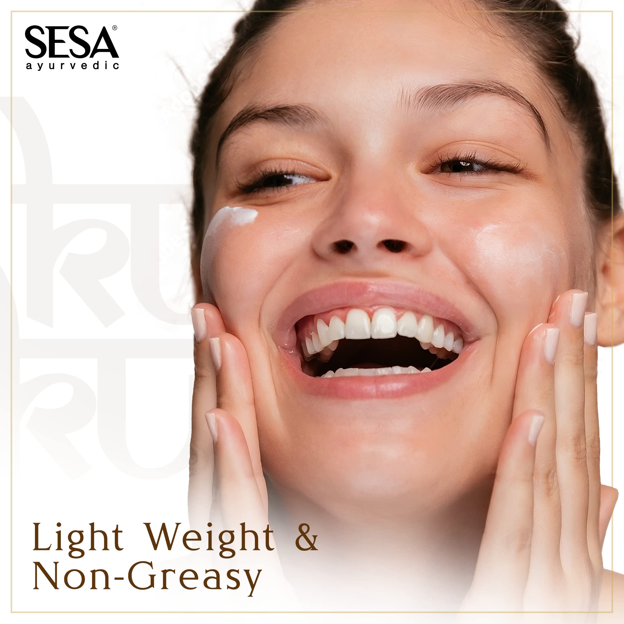 SESA 8% Kumkumadi Kesar Day Cream SPF 20 & PA++ Skin Brightening Ayurvedic Face Moisturizer Face Cream Sun Damage Hydrating with Saffron Lotus Sandalwood for Woman and Men, 50 gm or 1.69 oz