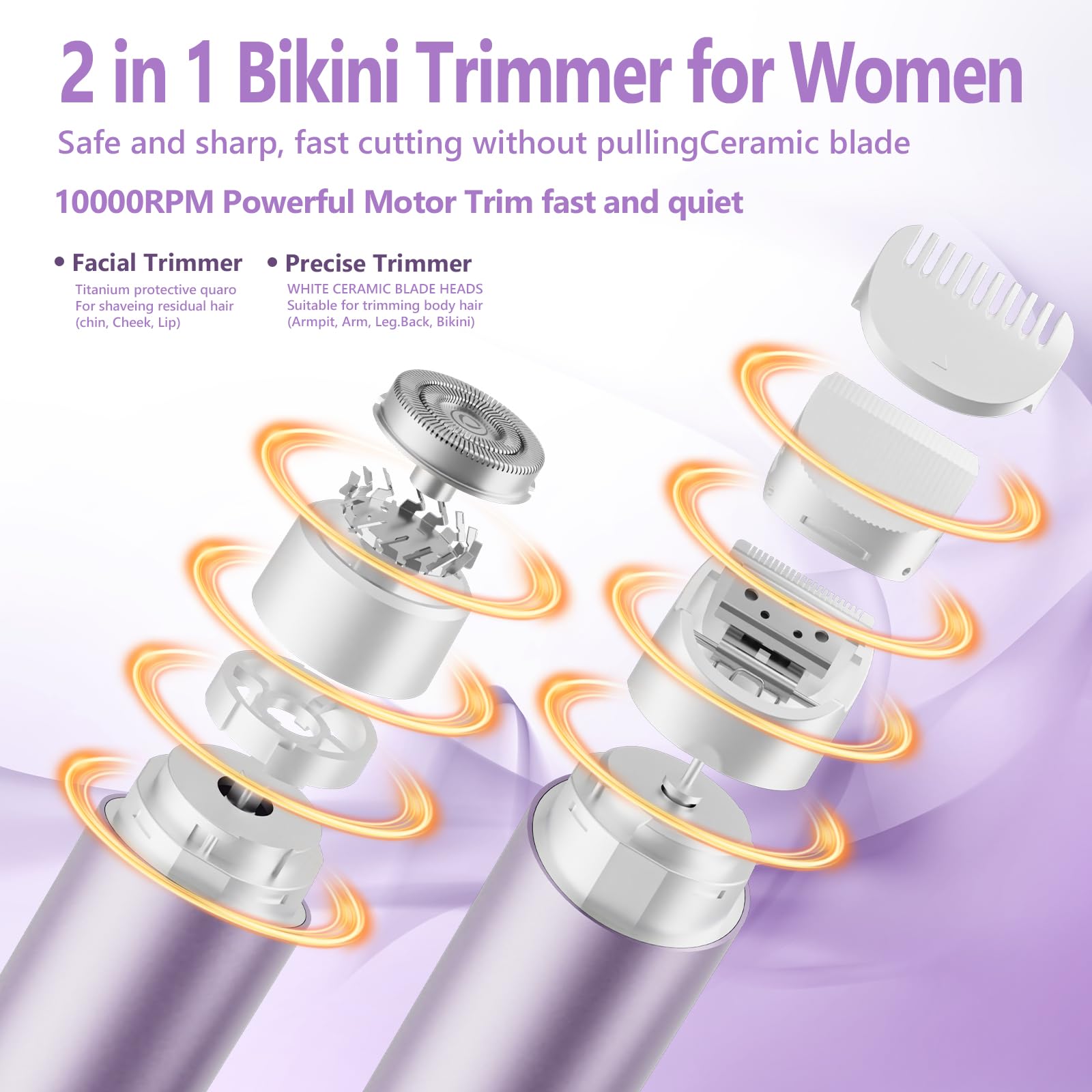 BIBWLD Women's Electric Shaver (Purple&Pink)