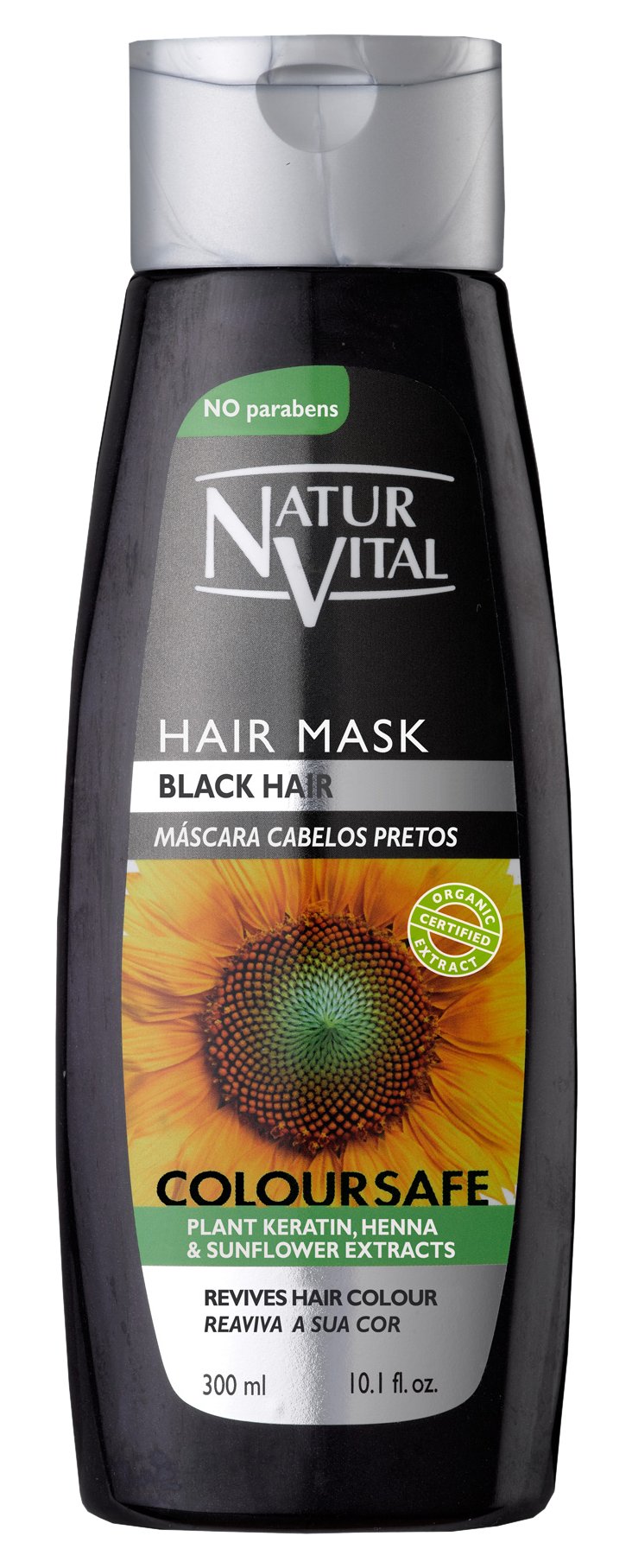 Colouring Hair Mask - Repairs and Revives Hair Color - 300 Ml/Natural & Organic. (Black Hair)