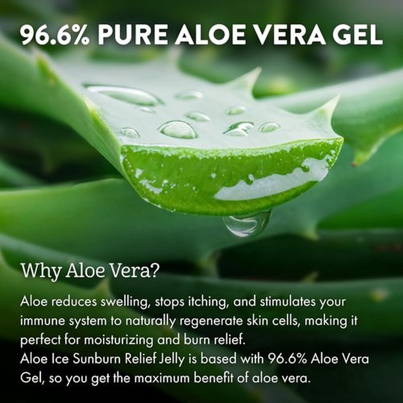 ALOE UP Aloe Vera Gel - Cooling Sunburn Relief for Face & Body | 96.6% Pure, Alcohol-Free, 4 Oz