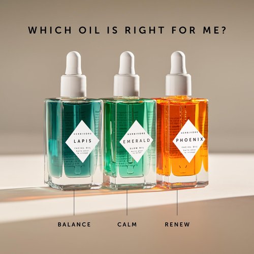 HERBIVORE Lapis Facial Oil | Balances Oil & Soothes Redness with Blue Tansy & Squalane | Safe for Oily & Acne Prone Skin, Non-Comedogenic, Vegan, 30 mL / 1 oz