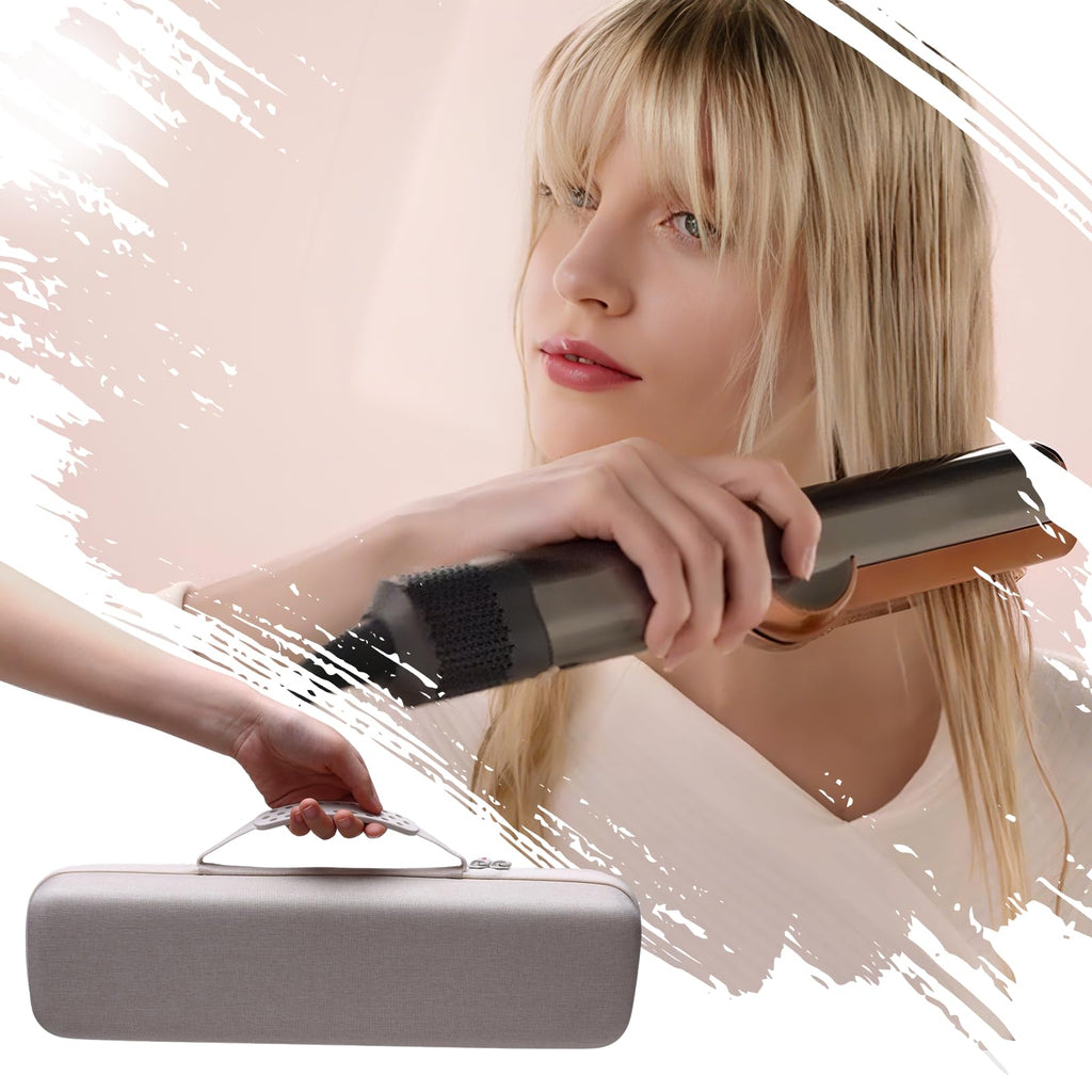 XANAD Hard Case Compatible with Dyson Airstrait/Corrale Styler Straightener - Hair Straightening Irons Case,Cream