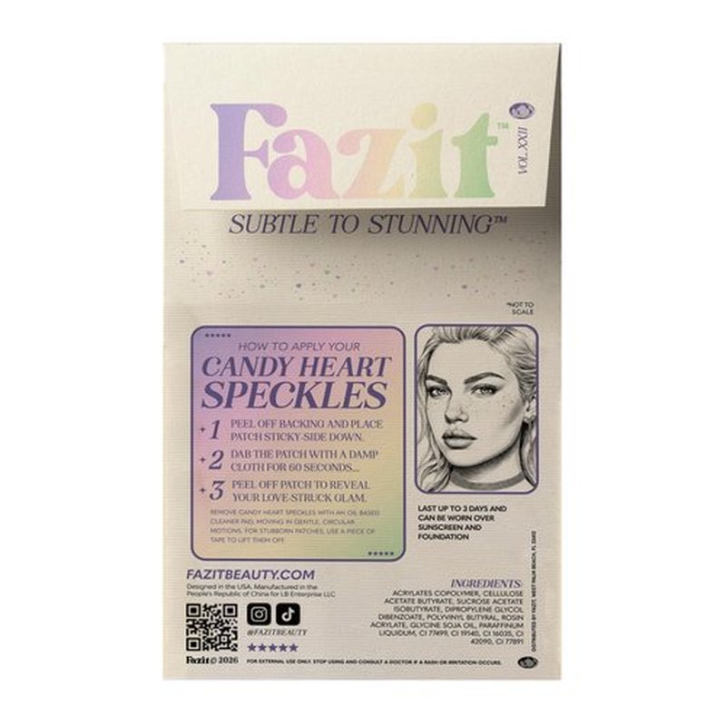 Fazit Makeup Patches - Candy Heart Speckles - Glow Up Make-Up Patches - Cute Glitter Makeup Accessories for Women - Cosmetic Glitter for Face