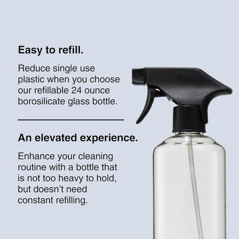 Public Goods Glass Spray Bottle - Refillable Multi-Surface Cleaner | BPA-Free Borosilicate Glass | 24 Oz