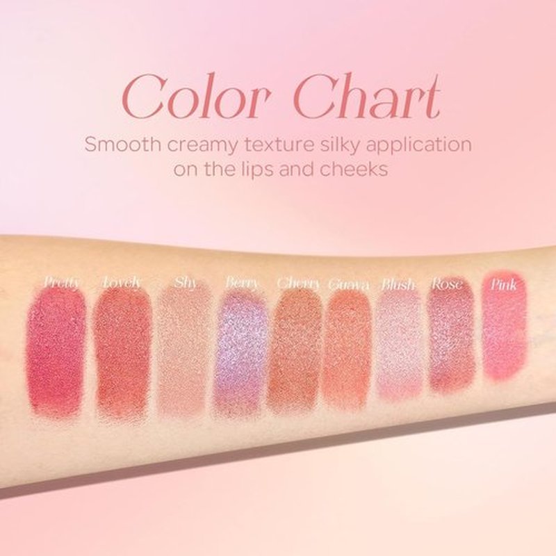 Skiennix Mineral Color Balm - SPF 35 Multi-Color Stick for Lips, Cheeks & Eyes - Blendable Pink Finish