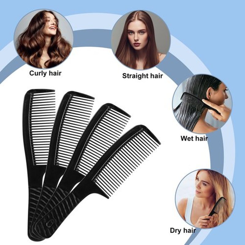 Disposable Combs in Bulk Individually Wrapped Widen Combs Sturdy Hair Combs for Women and Men, Long Handle Fine Combs for Homeless, Hotel,Shelter, Nursing Home,Charity Church Black (8 IN, Count, 30)