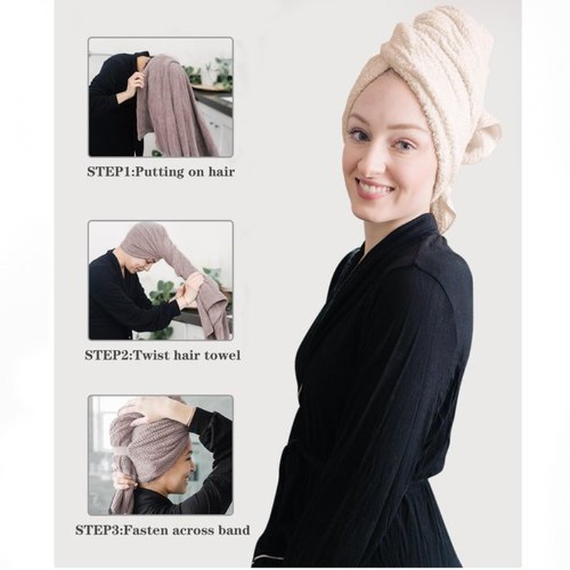 ROLSHOL 2 Packs Large Microfiber Hair Towels for Women, Super Absorbent & Quick Dry Hair Towel Wrap for Curly Hair Long & Short Hair- Anti-Frizz Hair Turbans for Wet Hair (Mauve & Clay)
