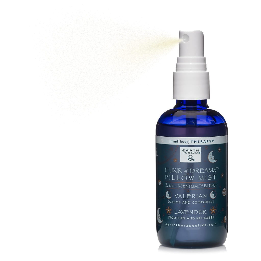 Earth Therapeutics Elixir of Dreams Pillow Mist – Natural Mist with Therapeutic Essences of Valerian Root & Lavender – Natural Relaxation Aid