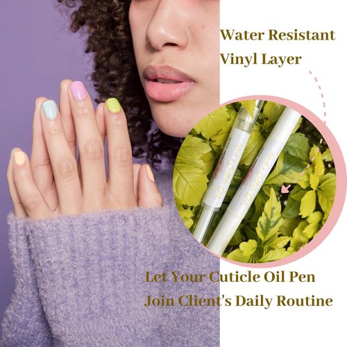 Empty Cuticle Oil Pen Label Sticker for Nail Tech Manicure Nail Artist Must Haves Nail Growth Care Packaging Staff 100pcs (white 1 x 2in)