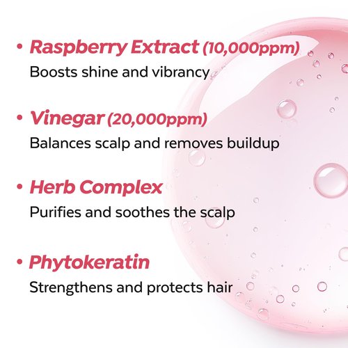 A’PIEU Raspberry Hair Vinegar [Refill] - Deep Scalp Clean & Detox for Oily Scalp, Buildup & Dandruff Scalp Treatment, pH-Balancing Rinse for Fresh, Shiny Hair, Korean Haircare, 6.76 fl oz