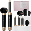 Atopskins 7 in 1 Blow Dryer Brush, Air Wrap Brush Set Hair Dryer Brush 110,000 RPM with Negative Ion Hair Styler Dry, Curling, Volumizing, Straightening and Styling (Black)