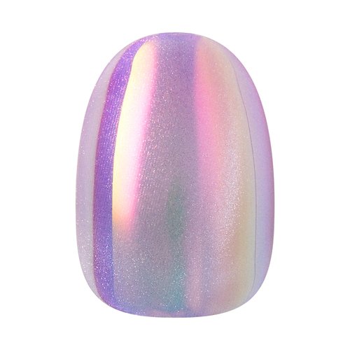 KISS GLAM Embellished Press On Nails Short, One n Only, Pink, Round, 32 Count
