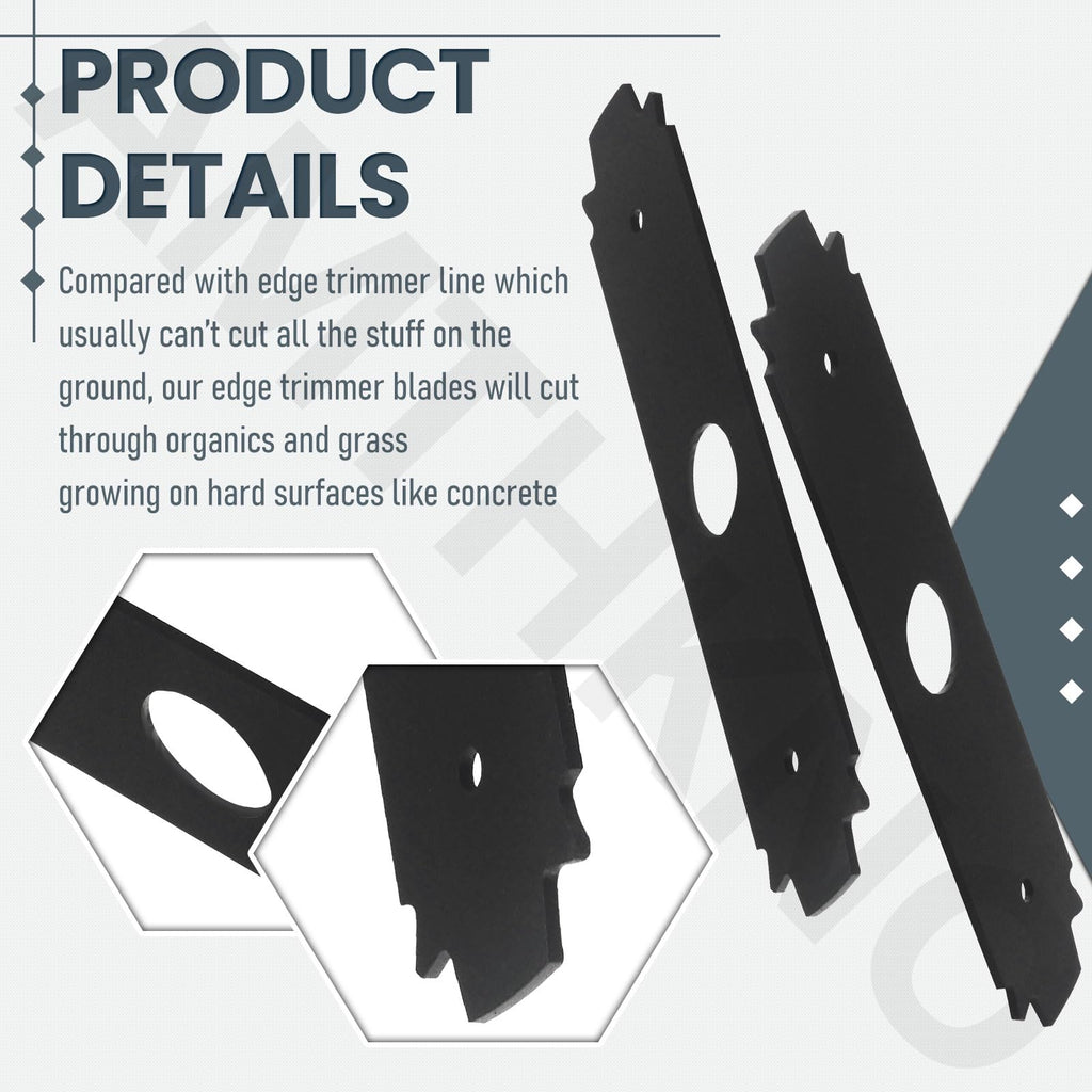 AMTHKNO AC04215 Reversible Heavy Duty Hardened Steel Edger Blade - for Replacement Ryobi 8 Inch Edger Blade, Fits Edgers Models UT50500, UT15518, RY15518, RYEDG11, P2310 and P2300B. (2)