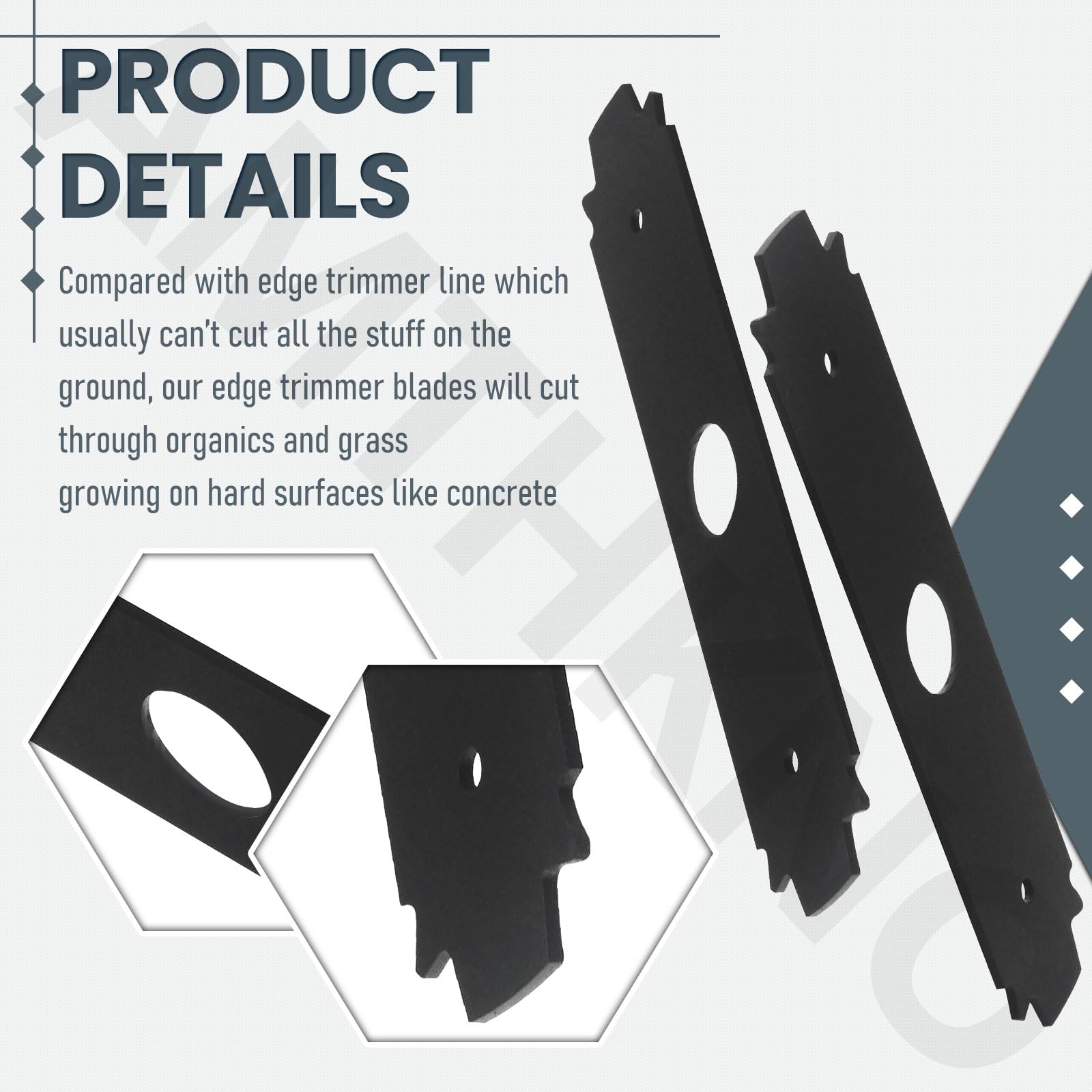 AMTHKNO AC04215 Reversible Heavy Duty Hardened Steel Edger Blade - for Replacement Ryobi 8 Inch Edger Blade, Fits Edgers Models UT50500, UT15518, RY15518, RYEDG11, P2310 and P2300B. (2)