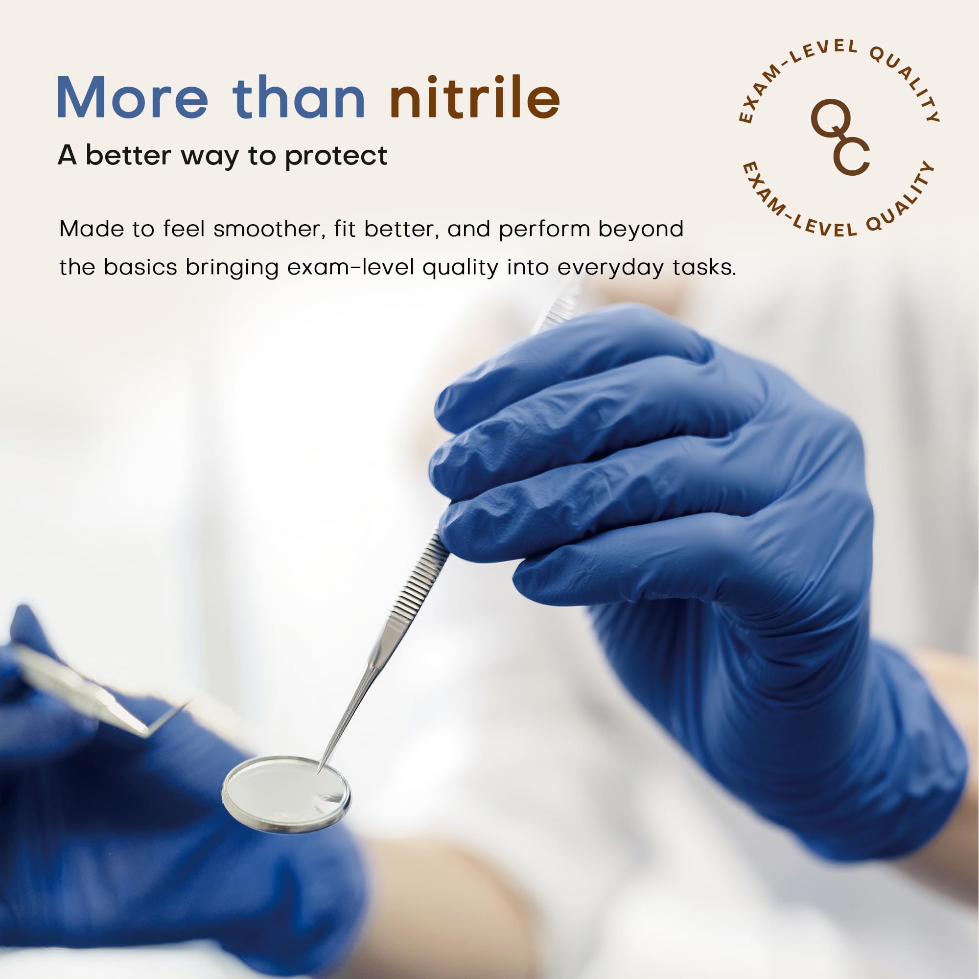 SUP Powder-Free Nitrile Exam Gloves, 100 Count, Food Safe Latex-Free Medical Non-Sterile Cooking Disposable Glove, Blue (Large)