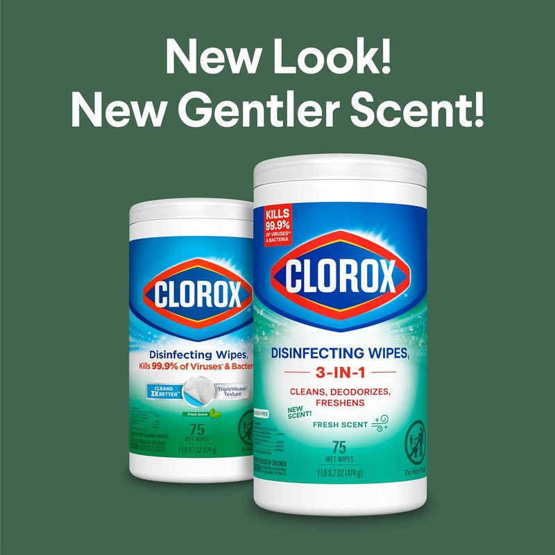 Clorox Disinfecting Cleaning Wipes - Fresh Scent, Bleach-Free, 75 Count