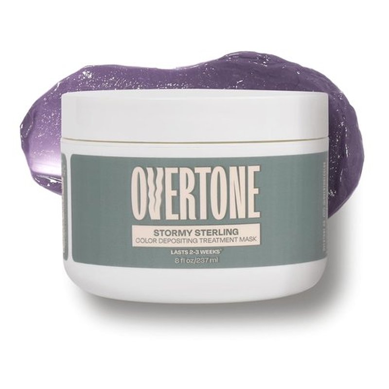 Overtone | Semi-Permanent Hair Color Conditioner - Stormy Sterling, 8 oz | Nourishing & Damage-Free Color Depositing Mask with Shea Butter & Coconut Oil