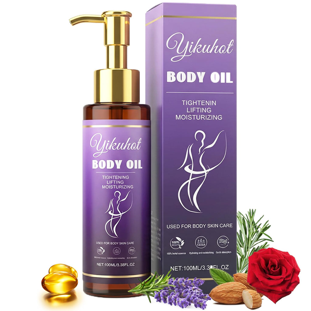 Yikuhot Body Firming Oil with Natural Ingredients & Vitamin E, Lightweight Body Oil for Women Post, Shower Nourishing & Firming (Chamomile)