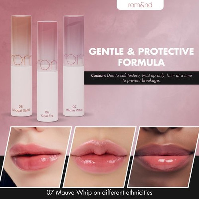 rom&nd Glasting Melting Balm Trio | Hydrating Lip Balm Set for Crystal Shine & Vivid Daily Colors | Non-Sticky, Gentle Formula for Plump, Dewy Lips | #05 Nougat Sand, #06 Kaya Fig, #07 Mauve Whip