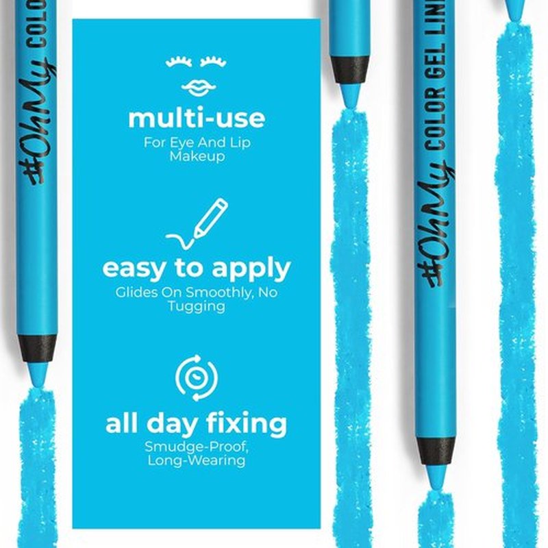 Lamel OhMy Color Gel Eyeliner Pencil - Waterproof, Long-Lasting Formula - Vibrant Blue Color