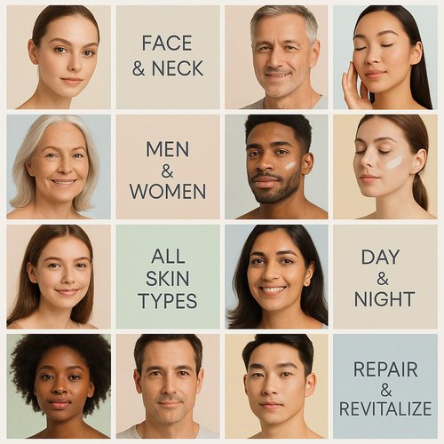 Skiennix Collagen Cream - Hydrating Day & Night Moisturizer with Peptides & Hyaluronic Acid | 1.7 oz