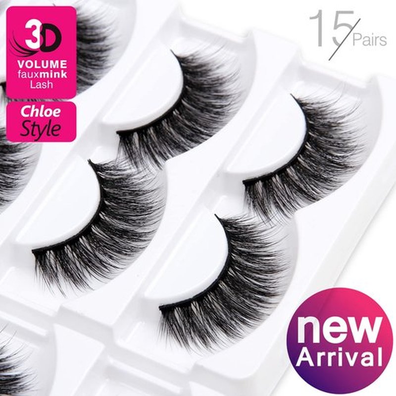 Eliace False Eyelashes Natural look 15 Pairs Fox & Cat Eye Lashes Wispy Strips, Mink Lashes Fake Eyelashes Fluffy Volume Dramatic Long Cross Wispies Lash Reusable Soft Band Comfortable,Chloe Style