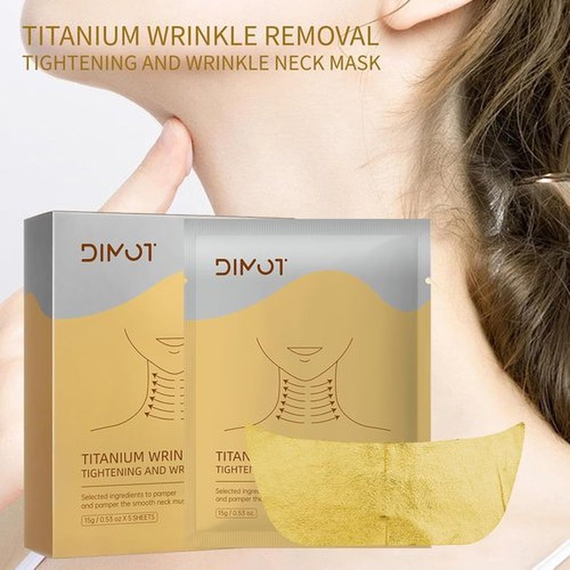 Regine Switzerland Anti-Aging Neck Mask Patches - Golden Collagen & Hyaluronic Acid Pads for Deep Moisturizing & Firming | Adjustable Line Remover Wrap for All Skin Types, 1 Pack (2)