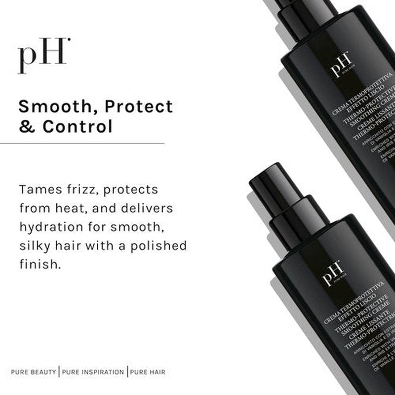 pH PURE HAIR Thermo-Protective Smoothing Crème - Anti-Frizz & Heat Protection - 6.7 oz Keratin Treatment