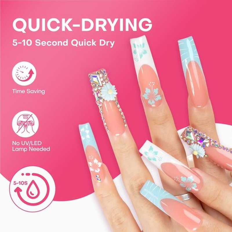 LOVFUL Extra Srong Brush on Nail Glue for Press Ons, Super Strength Nail Adhesive for Acrylic Press on Nails Tips - Salon Quality, Quick Drying, Long Lasting, Easy&Precise Application(7g/0.25oz)