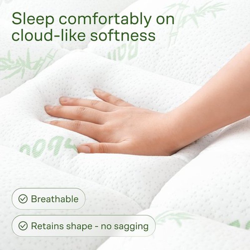 Niagara Sleep Solution Ultra Soft Mattress Topper - Bamboo Viscose Pillow Top for Back Pain Relief | California King Size, Sage