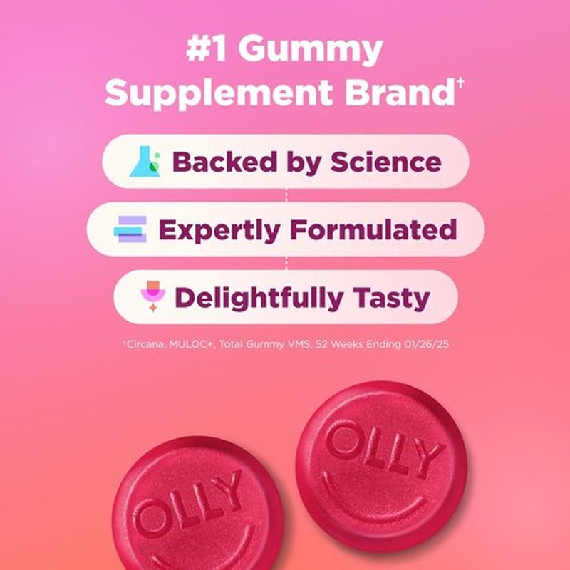 OLLY Undeniable Beauty Gummies - Biotin & Vitamin C for Hair, Skin, Nails | Grapefruit Flavor, 60 Count