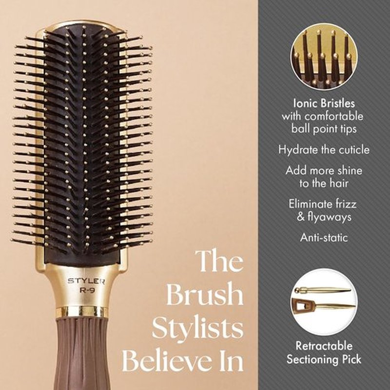 Olivia Garden Ceramic Ion Nano Thermic Hair Brush - Professional Styling Tool for All Hair Types