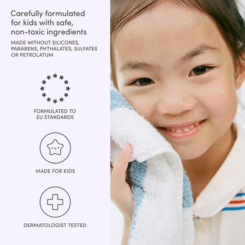 Evereden Kids Shampoo and Conditioner 2 in 1 and Kids Body Wash set | Gentle and Clean Skin Care | Non-toxic Ingredients | Cool Peach scent
