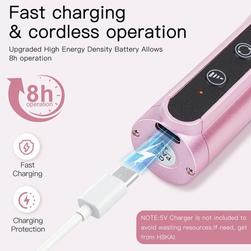 LKE 20000RPM Cordless Nail Drill - Professional Manicure Pedicure Kit with Bits & Sanding Bands for Acrylic Gel Nails