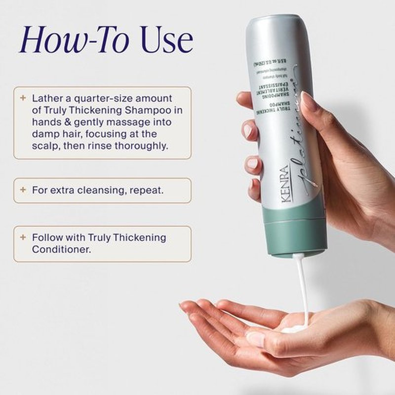 Kenra Platinum Thickening Shampoo - Volumizing Formula for Fuller-Looking Hair | Lightweight & Sulfate Free