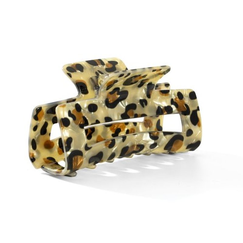 3Pcs Tortoise Hair Claw Clips, Acrylic French Hair Banana Barrettes Jaw Clips, Leopard Print Stylish Hair Accessories for Women 3 Inch Fashion Strong Hold Clips for Thick Thin Hair