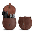 Hide & Drink, Bushcraft Leather Pouch Handmade from Full Grain Leather - Waist Holster Bag, Conveniently Attaches to Belt - Accessory for Storing Tools and Equipment for DIY Projects - Bourbon Brown