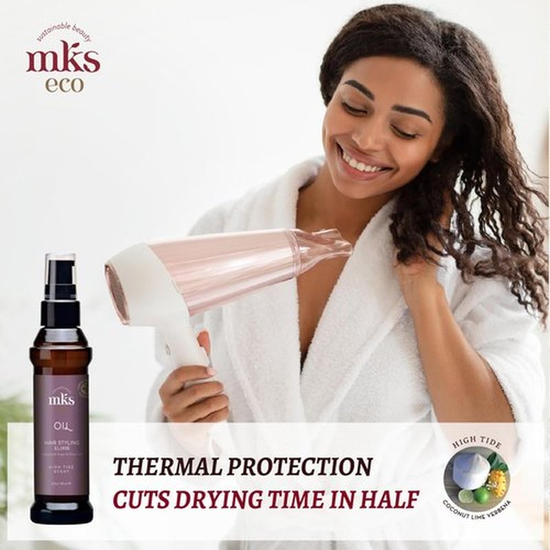 MKS Eco Oil - Hair Styling Elixir with Moroccan Argan & Hemp Seed Oil - Nourish, Control Frizz & Enhance Smoothness - Vegan & Cruelty-Free