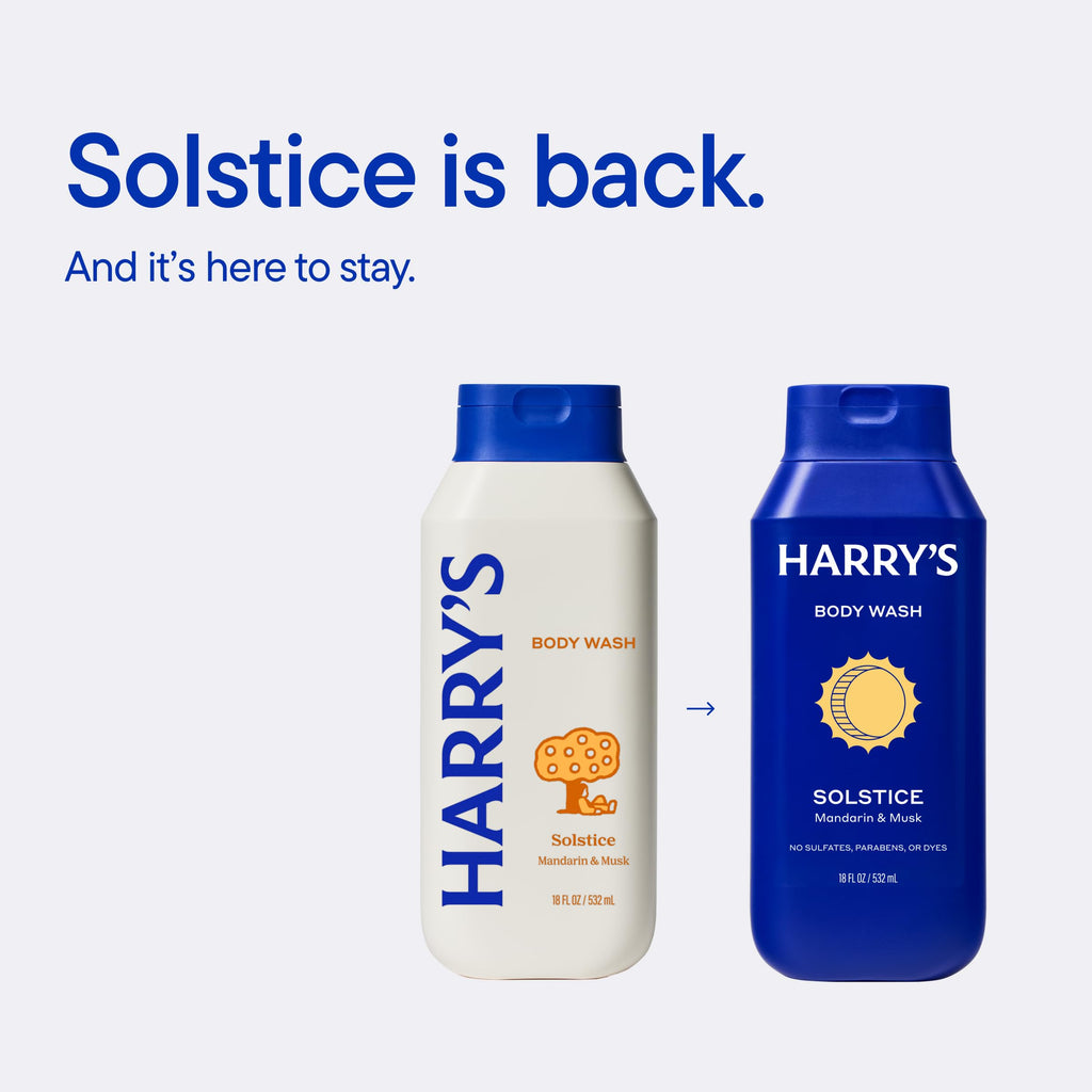 Harry's Men's Body Wash - Solstice Scent - (3 Pack) 18 fl oz - Shower Gel for Men - No Parabens, Sulfates, or Dyes
