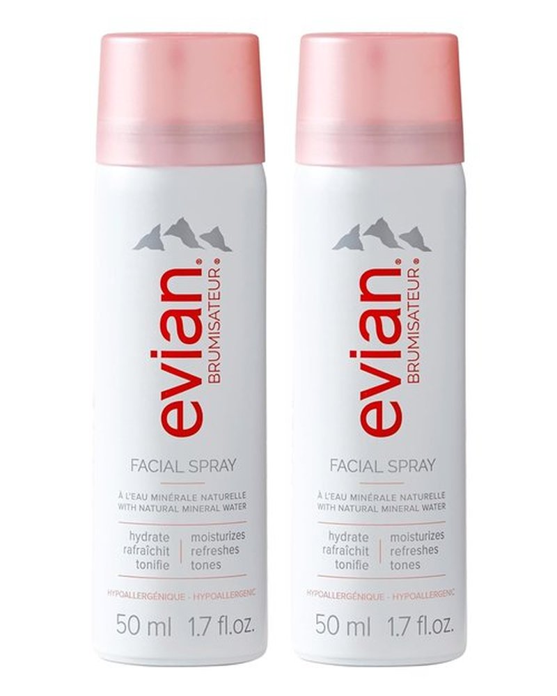 Evian Facial Spray 1.7 oz - Hydrating Mineral Water Mist for Refreshing Makeup & Toning Skin - TSA-Approved Daily Skincare Essential