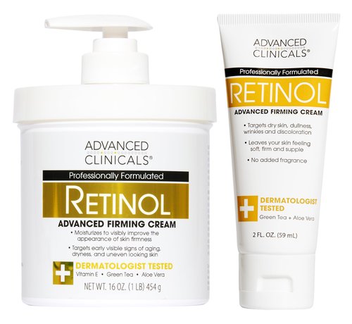 Advanced Clinicals Retinol Body Lotion & Face Moisturizer | Anti Aging Skin Care Retinol Body Cream For Women & Men Improves Appearance Of Fine Lines, Wrinkles, & Look Of Crepey Skin, W/Travel Size