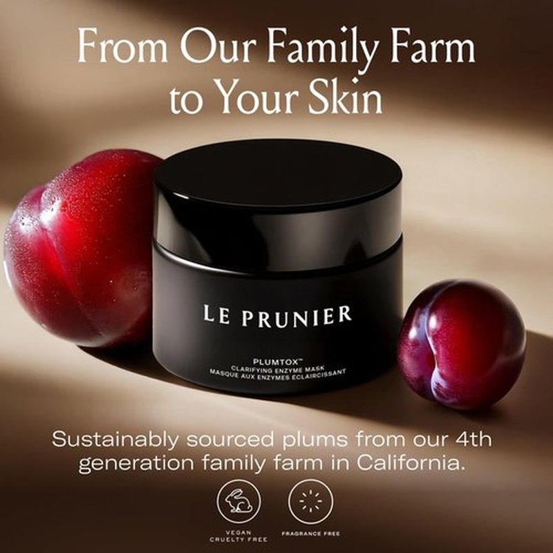 Le Prunier Plumtox™ Clarifying Enzyme Face Mask | Gentle Exfoliating AHA BHA PHA Treatment with Midnight Muir® Plum Extract | Hydrating Brightening Pore Refining Vegan Clean Skincare | 2 fl oz