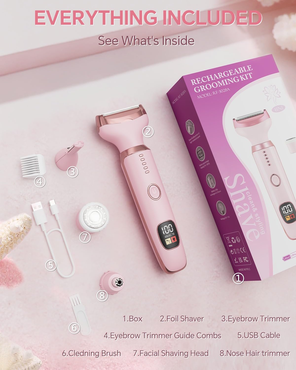 SilkGlow 4-in-1 Electric Razors for Women Men, Bikini Trimmer & Body Shaver
