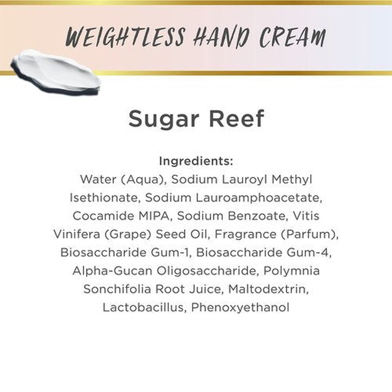 LaLicious Sugar Reef Weightless Hand Cream - Natural Hand & Cuticle Lotion with Mango Butter & Milk Thistle - Cruelty-Free Skin & Body Moisturizing Cream (3oz)