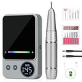 Electric Nail Drill Professional, Urbuti 45000RPM Nail Drill 4000mAh High Capacity Rechargeable Electric Nail File 11 Drill Bits Remover Gel Nail Polish Acrylic Nails Manicure for Salon Home(Gray)