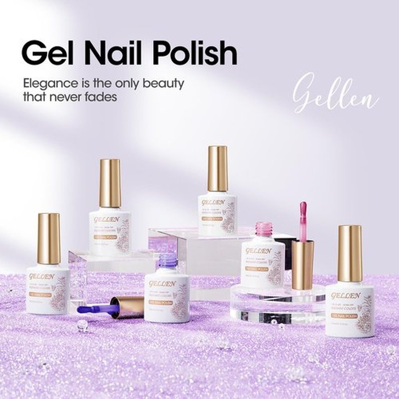 GELLEN Gel Nail Polish Set 6 Colors Light/Dark Royal Purple Pink Gel Polish Serene Lavender Soak off Nail Lamp Gel Polish Spring Violet Orchid Nail Gel Kit DIY Manicure Set for Girl Popular Gift