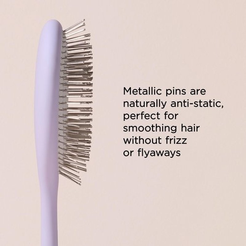 Diane Metallic Pin Detangler Hair Brush – Anti-Static Metallic Pin Hair Brush for Wet or Dry Hair, Gently Massages Scalp & Smooths Frizz, Flexible Cushion Brush for Fine, Thick, or Textured Hair