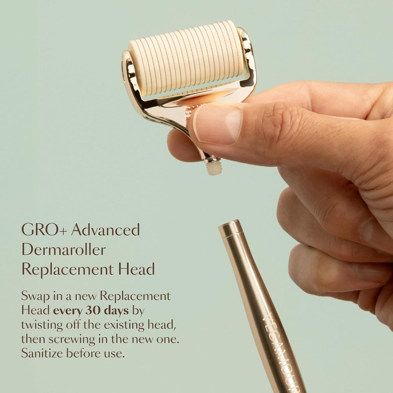 VEGAMOUR GRO+ Advanced Dermaroller - 1,200 Microneedle Scalp Tool | Gently Exfoliates for Maximum Coverage